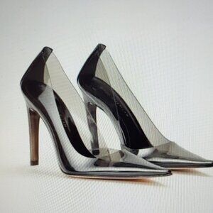 New Good American Cinder-f*cking-rella Pumps - Light Smoke Size 9.5 NWT